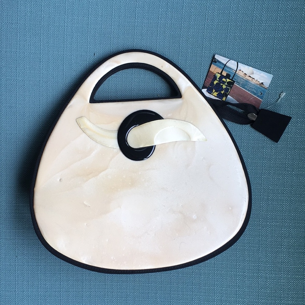 Cream plastic Angela Frascone purse